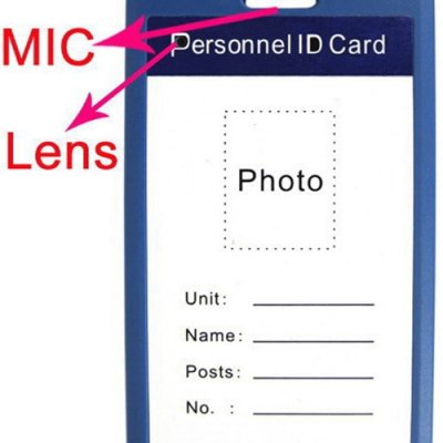 Blue Color Work Permit ID Card Mini Spy Camcorder
